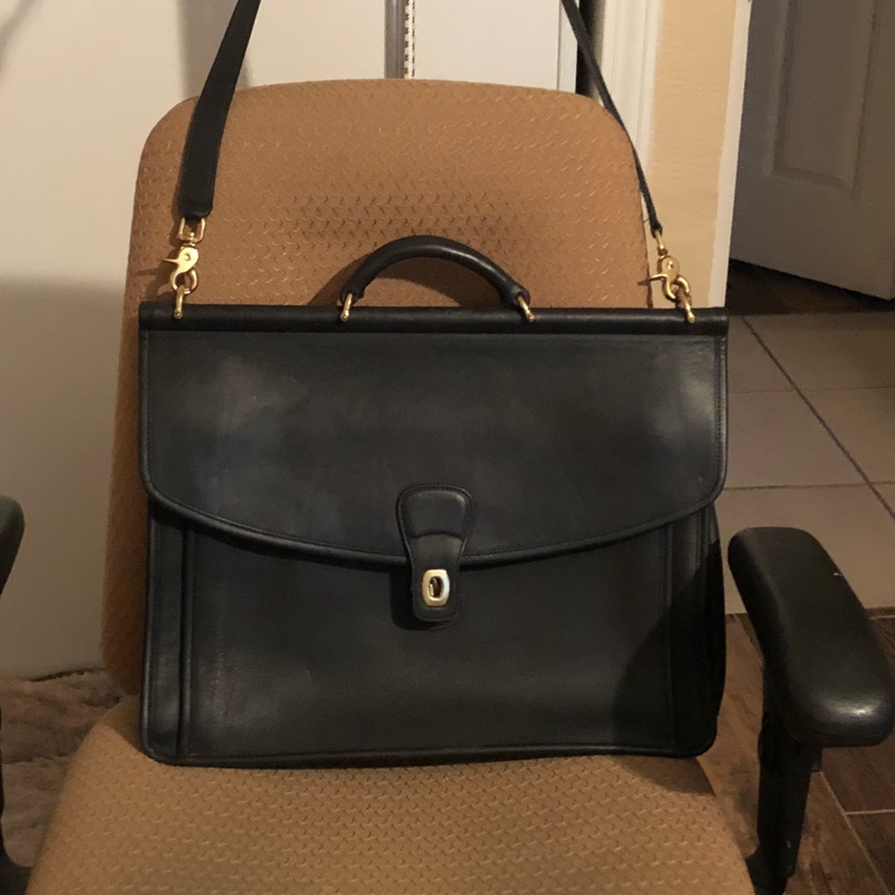 Vintage COACH # 5266 Beekman Black Leather Attache